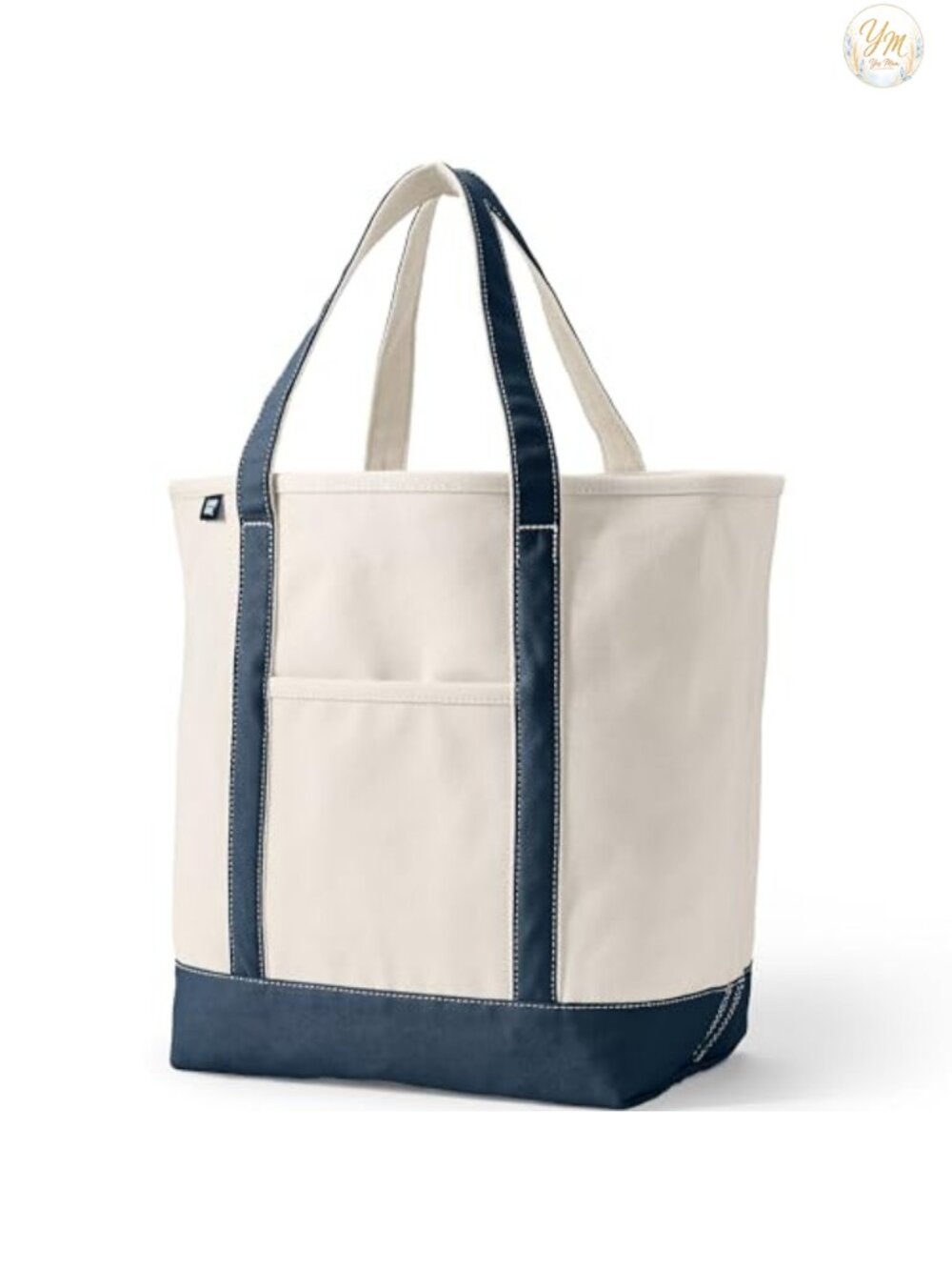 Lands' End Large Canvas Tote with Pockets & Shoulder Straps